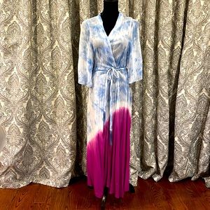 NFC tie die kimono swim cover up